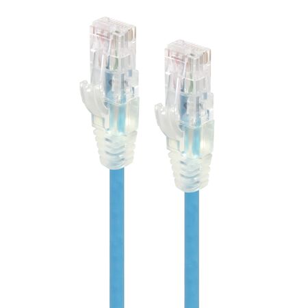 3m Blue Ultra Slim Cat6 Network Cable | UTP | 28AWG | 50u Gold Plated Connectors | by SERVEREDGE