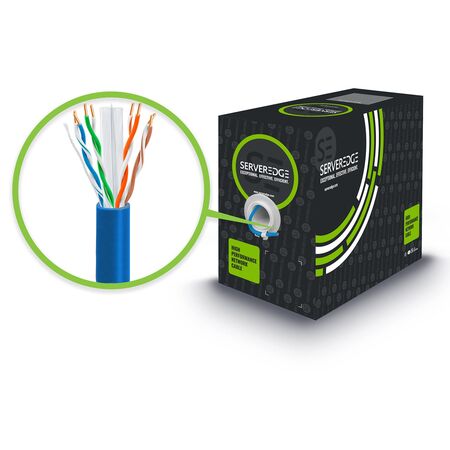 CAT6A Network Cable 305m | UTP Design | Solid 23AWG Copper | Blue PVC Jacket | by SERVEREDGE