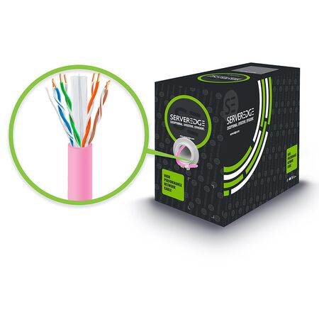 CAT6 Network Cable 305m | UTP Solid 23AWG | PVC Jacket | Pink | by SERVEREDGE