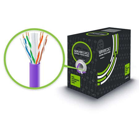 CAT6 Network Cable 305m | UTP Solid Copper | PVC Jacket | Purple | by SERVEREDGE