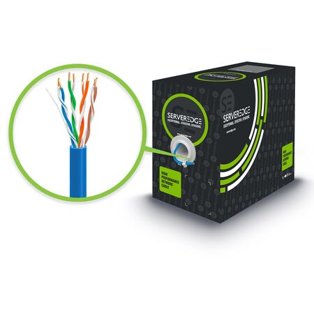 CAT5E Network Cable 305m | UTP Solid Copper | 24AWG PVC Jacket | Blue | by SERVEREDGE