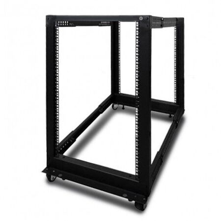 18RU 4 Post Open Frame Rack | Adjustable Depth | Unassembled | by SERVEREDGE