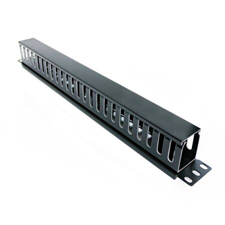 1RU Plastic Cable Management Rail | 24 Slots | Durable Material | Includes Mounting Hardware | by SERVEREDGE