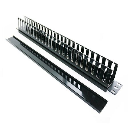 1RU Plastic Cable Management Rail | 24 Slots | Durable Material | Includes Mounting Hardware | by SERVEREDGE