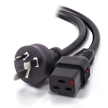IEC LOCK 1m IEC C19 to Aus 3 Pin 15A Power Cord | Locking Connector | 15A Current Rating | 250V Voltage Rating | by SERVEREDGE