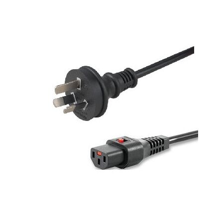 IEC Lock Power Cord | 2m IEC C13 to Aus 3 Pin Plug | Patented Locking Mechanism | SAA Approved | by SERVEREDGE