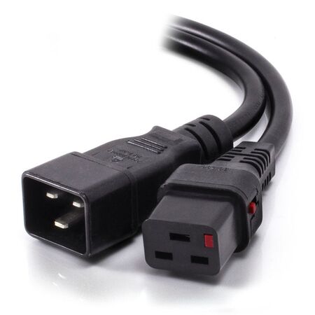 IEC LOCK 0.5m IEC C19 to IEC C20 Power Extension Cord | Secure Locking Mechanism | Flexible Length | by SERVEREDGE