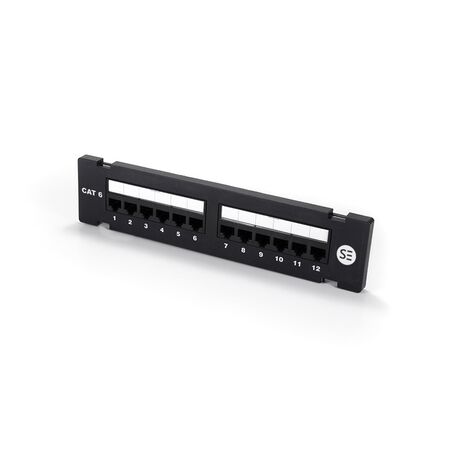 12 Port CAT6 Surface Mount Patch Panel | UTP | High-Speed Data Transmission | Durable Design | by SERVEREDGE