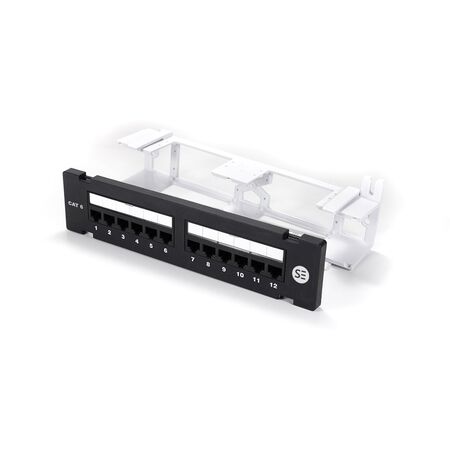 12 Port CAT6 Surface Mount Patch Panel | UTP | High-Speed Data Transmission | Durable Design | by SERVEREDGE