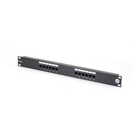 12 Port CAT6 Patch Panel | 1RU Rack Mountable | UTP Design | by SERVEREDGE
