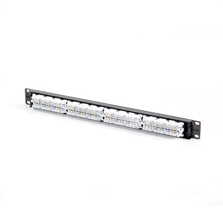 24 Port CAT6 Patch Panel | 1RU Rack Mountable | UTP Design | Includes Cable Management | by SERVEREDGE