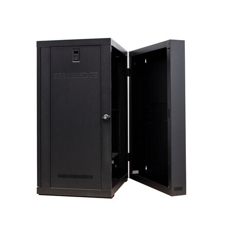 18RU Wall Mount Cabinet | Fully Assembled Hinged Frame | Space-Saving Design | by SERVEREDGE