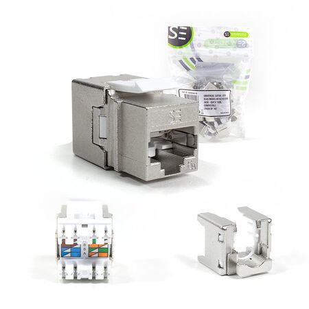 Universal Cat6A STP RJ45 Modular Keystone Jack | 10 Gbps Support | Easy Installation | by SERVEREDGE