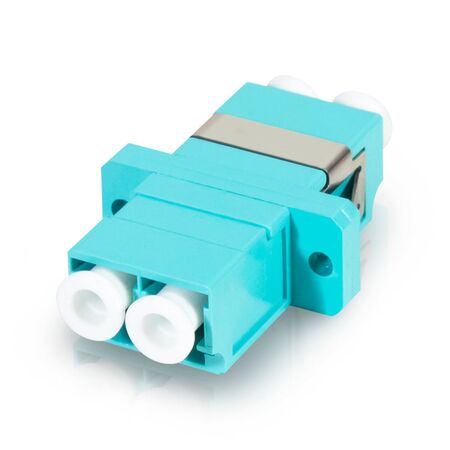 LC/F to LC/F Multi mode Duplex OM4 Fibre Adapter | Aqua Color | Low Insertion Loss | High Precision Alignment | by SERVEREDGE