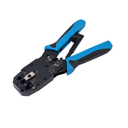 Professional Multi Modular Ratcheted Crimping Tool | Ergonomic Non-Slip Handles | Compatible with RJ11, RJ12, RJ45 | by SERVEREDGE