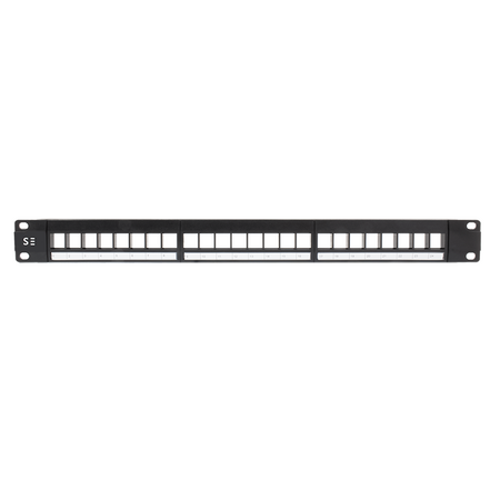24 Port Unloaded UTP Patch Panel Frame | Cable Management Bar | Durable Metal Construction | by SERVEREDGE
