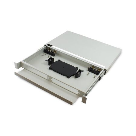 1RU Fibre Sliding Patch Panel | Splice Cassette & Protector | Easy Access Design | by SERVEREDGE