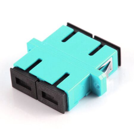 SC/F to SC/F Multi Mode Duplex OM3 Fibre Adapter | Aqua Color | Low Insertion Loss | High Precision Ceramic Ferrule | by SERVEREDGE