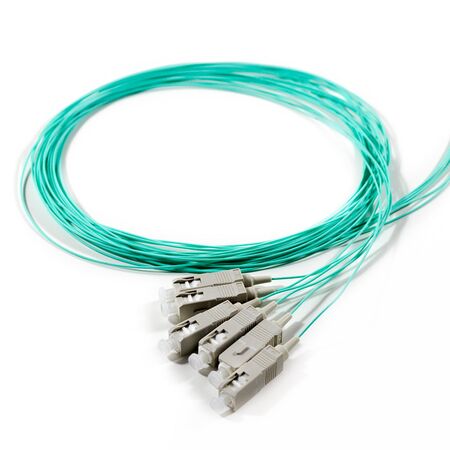 Serveredge SC Pigtail Multimode OM3 | 2M Length | 6 Fibres | Aqua Color | by SERVEREDGE