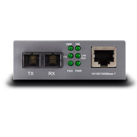 10/100/1000Base-TX to 1000Base-FX Multimode SC | 550m Fiber Distance | Auto-Negotiation & MDIX | by SERVEREDGE