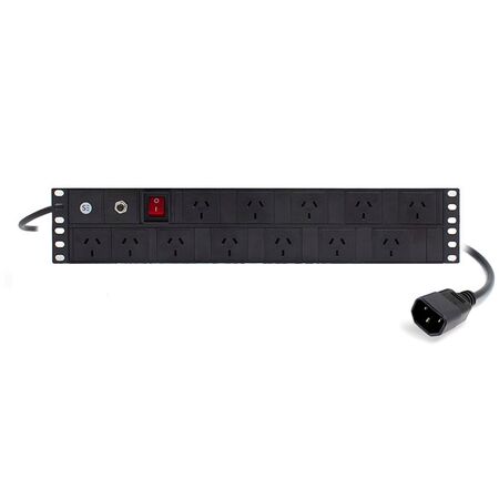 12 Port PDU Rack Mount Power Distribution Unit | 3 Pin AUS GPO Outputs | Metal Alloy Casing | Vertical & Horizontal Mounting | by SERVEREDGE