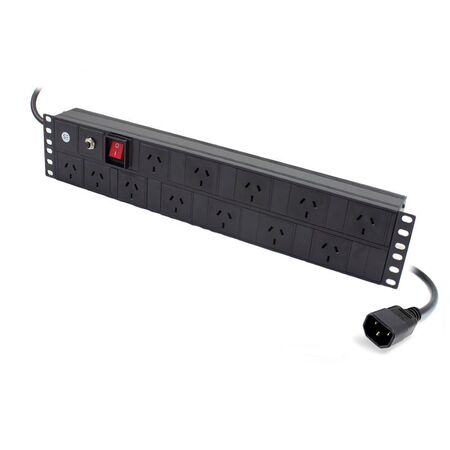 12 Port PDU Rack Mount Power Distribution Unit | 3 Pin AUS GPO Outputs | Metal Alloy Casing | Vertical & Horizontal Mounting | by SERVEREDGE