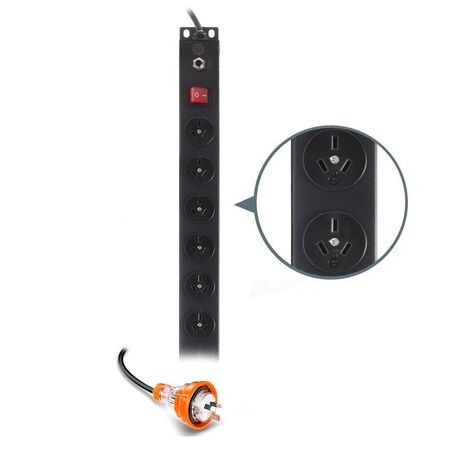 12 Port Vertical PDU | 3 Pin Australian GPO | Overload Protection | Space-Saving Design | by SERVEREDGE