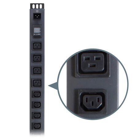Vertical 20 Port PDU | 16 IEC C13 Outlets | Basic Metered Power Monitoring | by SERVEREDGE