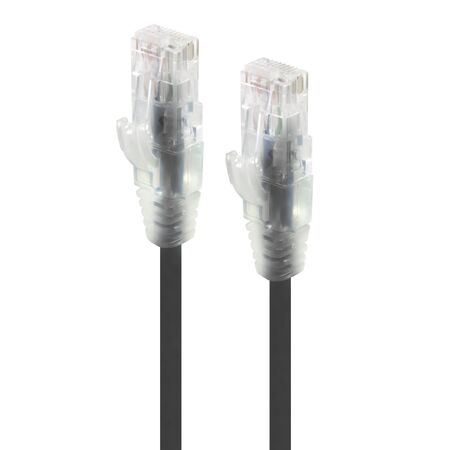 1.5m Black Ultra Slim Cat6 Network Cable | 28AWG Copper | 50u Gold Plated Connectors | by SERVEREDGE