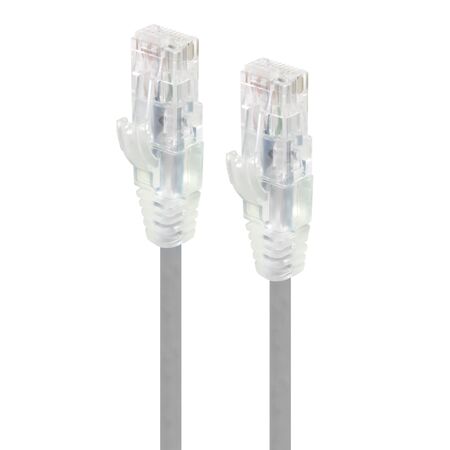 1.5m Grey Ultra Slim Cat6 Network Cable | 28AWG | 50u Gold Plated Connectors | Flexible Design | by SERVEREDGE