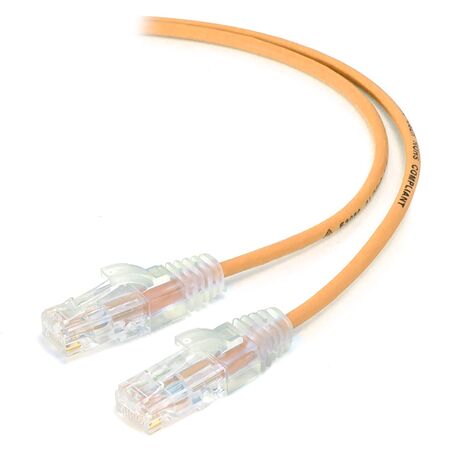 2m Orange Ultra Slim Cat6 Network Cable | 28AWG | 50u Gold Plated Connectors | Flexible Design | by SERVEREDGE
