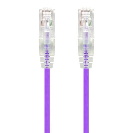 1m Purple Ultra Slim Cat6 Network Cable | 28AWG UTP | 50u Gold Plated Connectors | Flexible Design | by SERVEREDGE