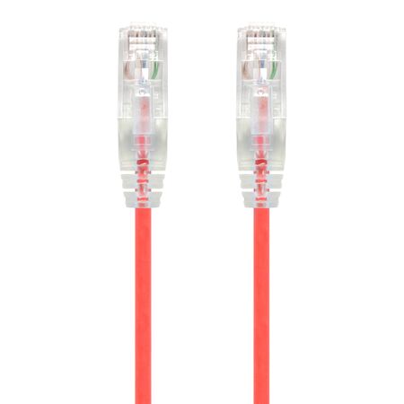 3m Red Ultra Slim Cat6 Network Cable | 28AWG | UTP | 50u Gold Plated Connectors | by SERVEREDGE