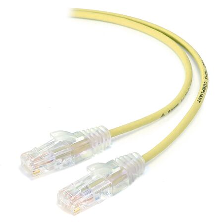 5m Yellow Ultra Slim Cat6 Network Cable | 28AWG | 50u Gold Plated Connectors | Flexible Design | by SERVEREDGE