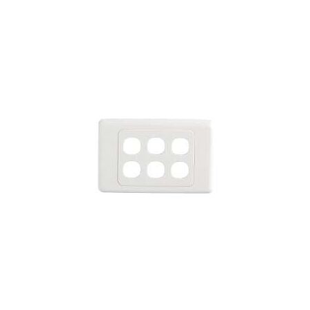 6 Gang Wall Plate | Clipsal Compatible | Durable Plastic | White Finish | by SERVEREDGE
