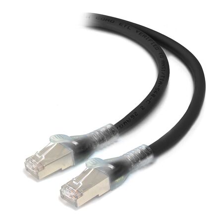10m Black 10G Shielded CAT6A LSZH Network Cable | 500 MHz Bandwidth | Gold Plated RJ45 Connectors | by SERVEREDGE