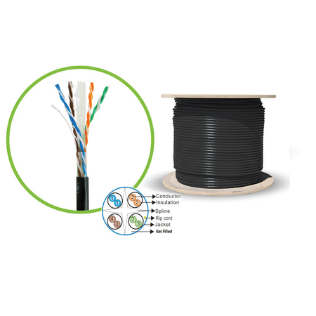 CAT6A Outdoor Network Cable | 305m Length | Jell Filled & UV Stabilised | by SERVEREDGE
