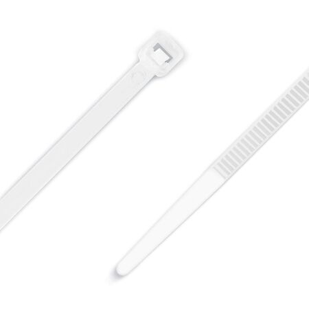 Nylon Cable Tie White | Durable Nylon Construction | 200mm x 4.8mm | @Bag of 100 | by SERVEREDGE
