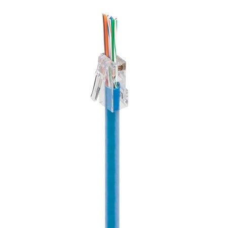 RJ45 Cat6 PT Series Pass Through Connector | Fast Termination | Compatible with Solid & Stranded Cables | @Pack of 10 | by SERVEREDGE