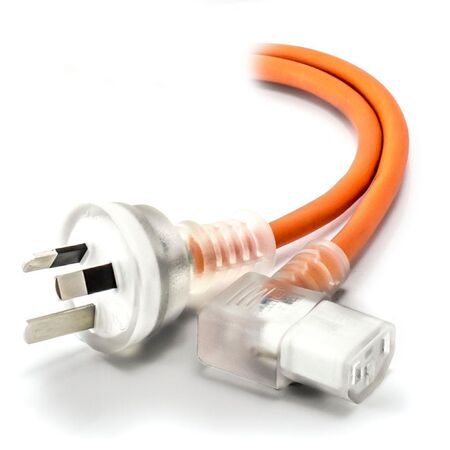 2m Medical Power Cable | Australian 3 Pin Mains Plug (Male) | Insulated Pins for Safety | Designed for Medical Equipment | by SERVEREDGE