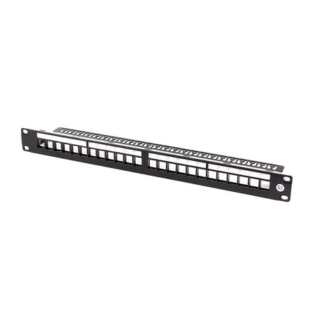 24 Port Unloaded Shielded Patch Panel | CAT5E, CAT6, CAT6A Compatible | Electromagnetic Interference Protection | by SERVEREDGE