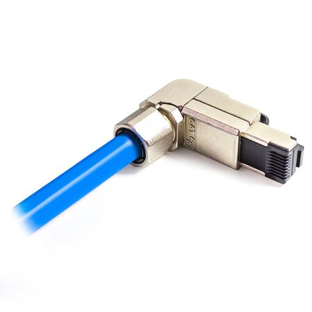 RJ45 Cat6A Shielded Angled Industrial Field Connector | 10 Gigabit Ethernet | EMI/RFI Protection | Durable Construction | by SERVEREDGE