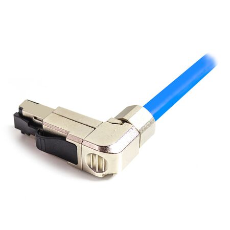 RJ45 Cat6A Shielded Angled Industrial Field Connector | 10 Gigabit Ethernet | EMI/RFI Protection | Durable Construction | by SERVEREDGE