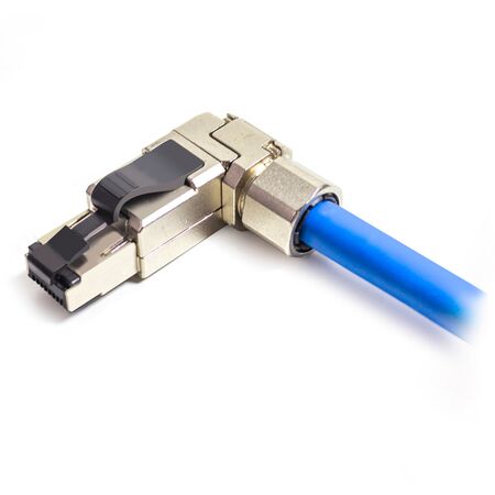 RJ45 Cat6A Shielded Angled Industrial Field Connector | 10 Gigabit Ethernet | EMI/RFI Protection | Durable Construction | by SERVEREDGE