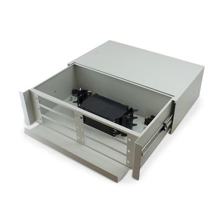 3RU Fibre Sliding Patch Panel | Splice Cassette & Protector | Easy Access Design | by SERVEREDGE