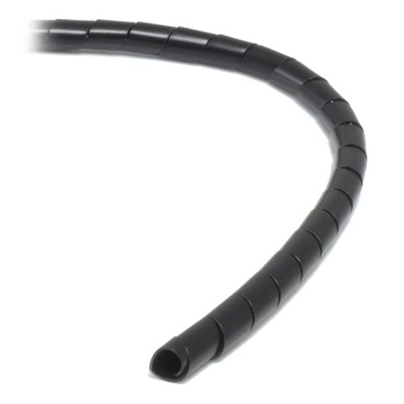 10m Spiral Cable Wrap | 10mm Diameter | Flexible Plastic | Black | by SERVEREDGE
