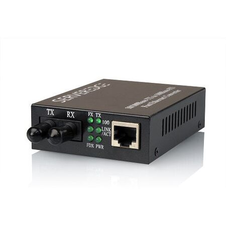 10/100Base-TX to 100Base-FX Multimode ST Fibre Media Converter | Auto-Negotiation RJ45 | 1024 MAC Address Capacity | by SERVEREDGE