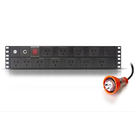 12 Port PDU | 3 Pin AUS GPO Output | 10A Current Rating | 2RU Rack Mount | by SERVEREDGE