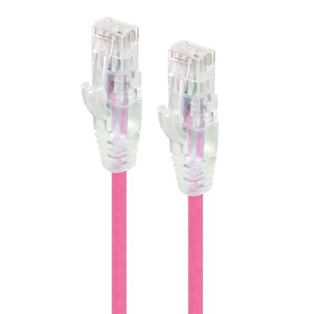 Cat6 Network Cable | 0.30m Pink Ultra Slim | 28AWG | 50u Gold Plated | by SERVEREDGE