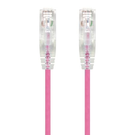 1m Pink Ultra Slim Cat6 Network Cable | 28AWG UTP | 50u Gold Plated Connectors | Flexible Design | by SERVEREDGE